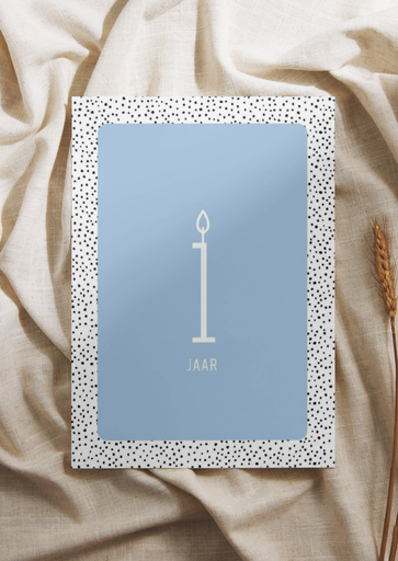 Wenskaart 1 jaar (blue) 