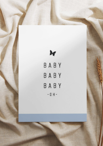 Carte de vœux baby baby baby oh (blue) 