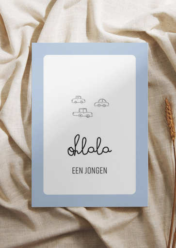 Carte de vœux blue baby jongen 