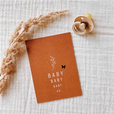 Carte de vœux baby baby baby oh (brown) 