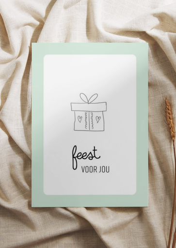 Carte de vœux mint feest 