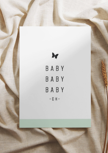 Greeting card baby baby baby oh (mint) 