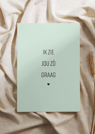 Wenskaart mint ik zie jou zo graag 