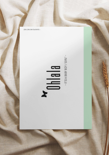 Wenskaart ohlala baby (mint) 