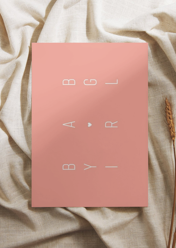 Wenskaart pink baby girl 