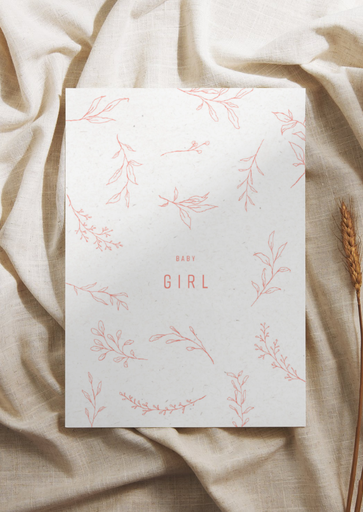 Wenskaart baby girl (pink) 