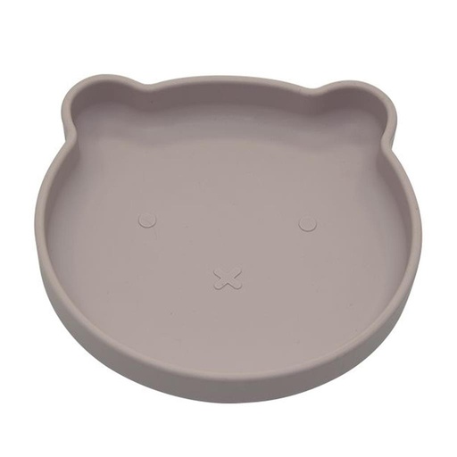 Plate with suction cup (bear) pink