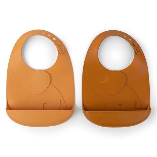 Bib (2 pieces) peekaboo Elphee mustard 