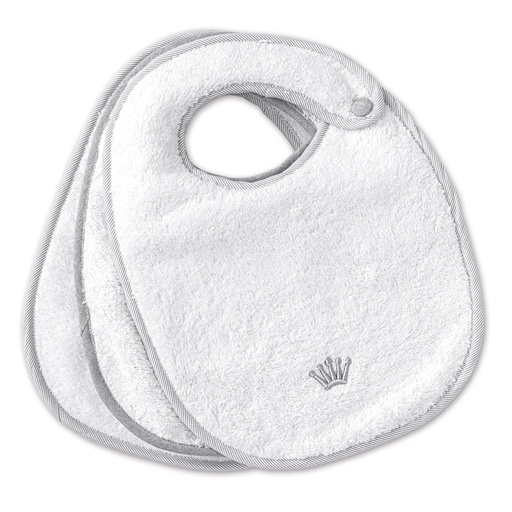 Bavoir set de 3 gris sans fin white-grey 