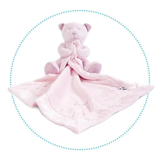 Doudou Bob 16 cm velours rose