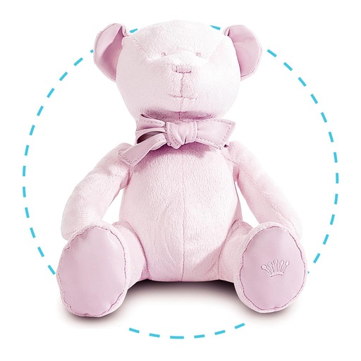Muzikale beer fluweel Hector 28 cm pink 