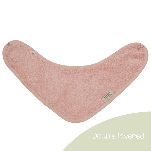 Bavoir en bandana (double couche) rose brumeux