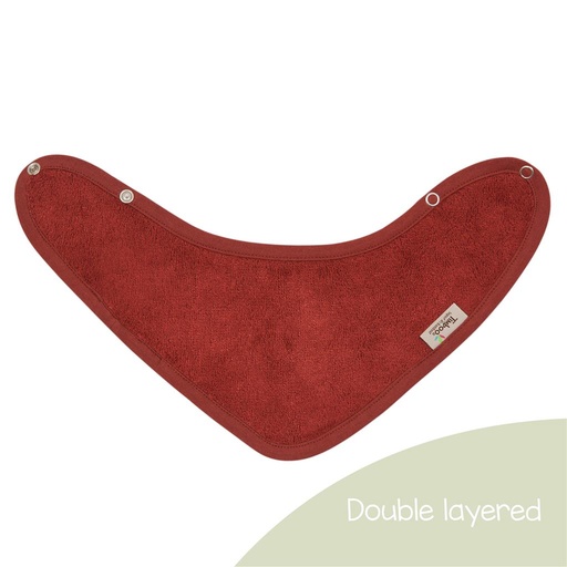 Bavoir en bandana (double couche) bois de rose