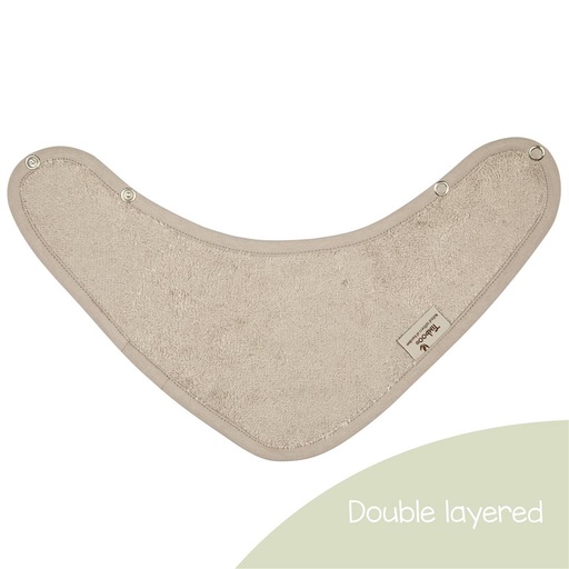 Bavoir en bandana (double couche) gris plume