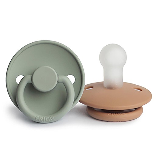 *Fopspeen silicone (0-6maand, 2 stuks) peach bronze - sage