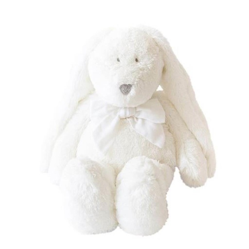 Peluche lapin Flore avec noeud blanc (32cm)