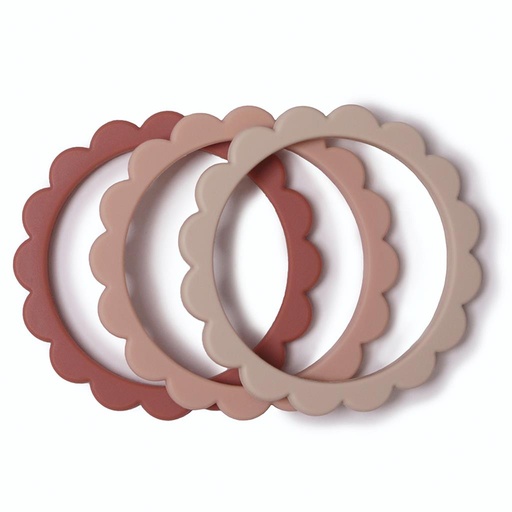 Bijtarmband bloem (3 stuks) blush-rose-shifting sand 