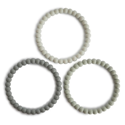 Bijtarmband silicone (3 stuks) green tea-cool gray-sea 