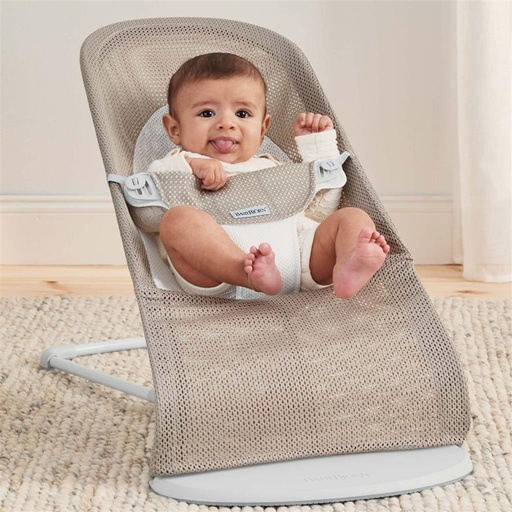 Bouncer balance soft (grey frame, mesh) grijsbeige-wit 