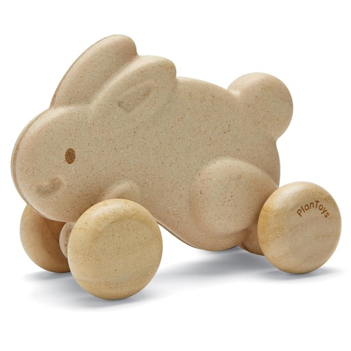 Pull toy rabbit white