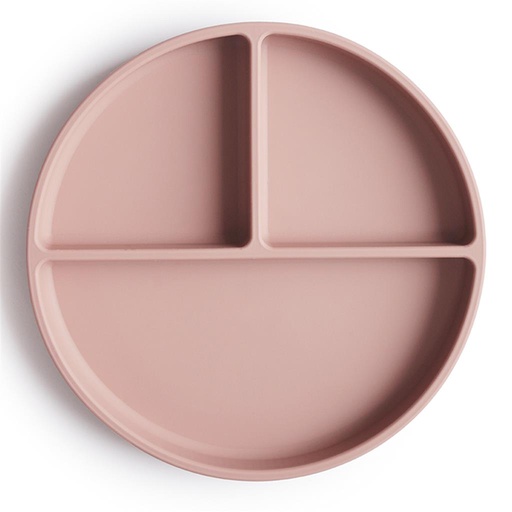 Plate silicone (3 compartments) blush 