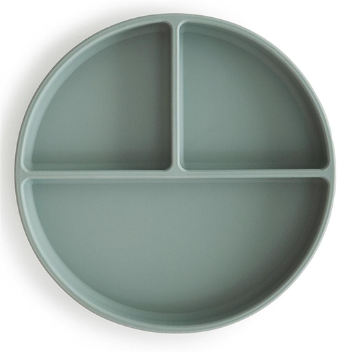 Plate silicone (3 compartments) cambridge blue 