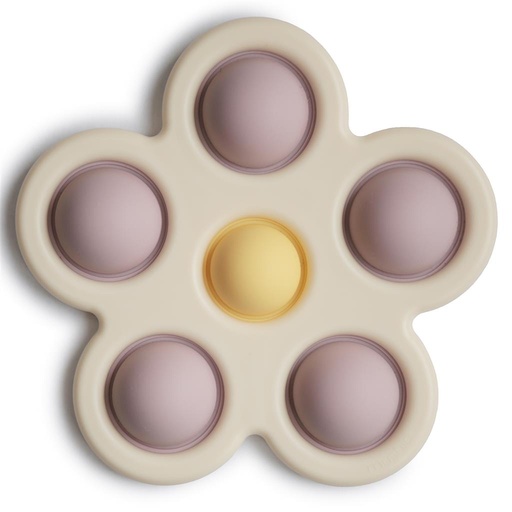 Speeltje pop it bloem soft lilac - daffodil - ivory 