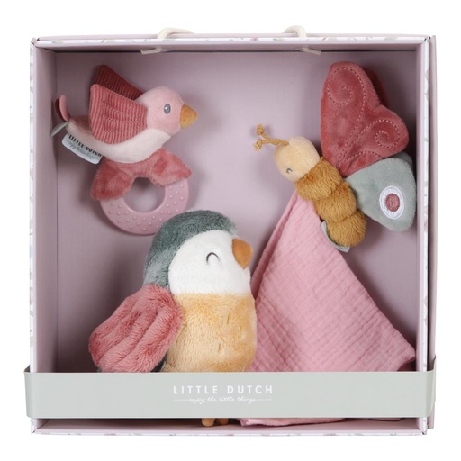 *Geschenkdoos flowers&butterflies fel roze 