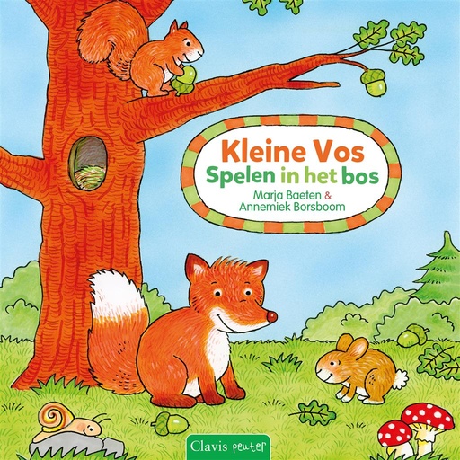 Kleine vos. spelen in het bos  