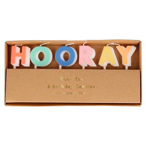 Bougies (16 pièces) bloc multicolore hooray 