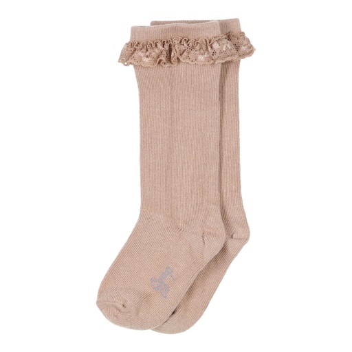 Chaussettes à genoux camel 