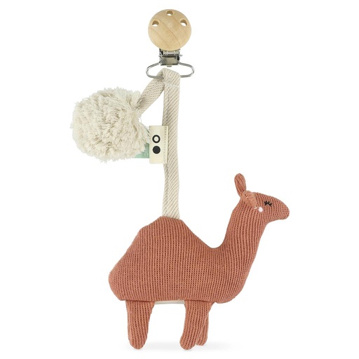 Hanging toy knitted camel 