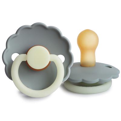 Fopspeen latex daisy night (0-6m, 2 stuks) french gray - portobello 