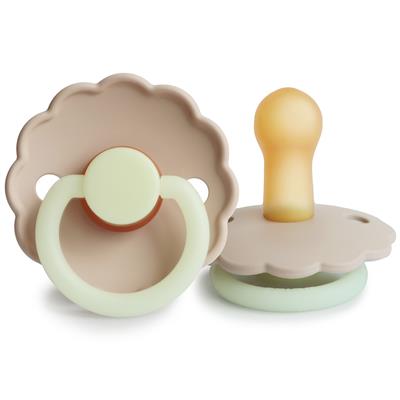 Pacifier latex daisy night (6-18m, 2 pieces) croissant - cream 
