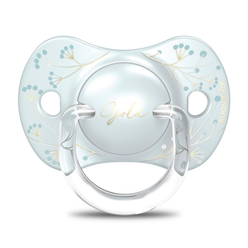 Pacifier 0-6m (sil,rever) gold