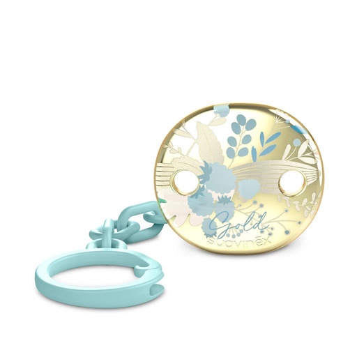 Pacifier chain gold blue 
