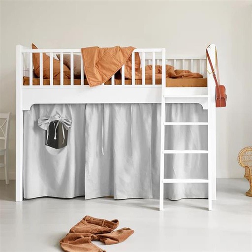Curtain classic loft bed Oliver Furniture grey