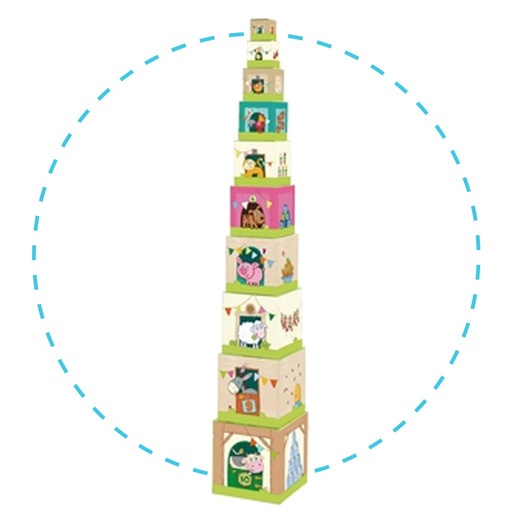 Stacking blocks on the farm  