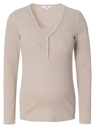 Borstvoedingspyjama top Amala taupe melange 