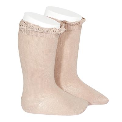 Gebreide sokken old rose 