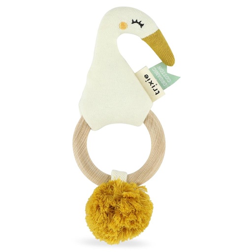 Teething ring knitted heron 