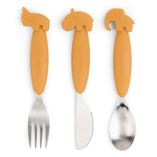 Cutlery set easy-grip mustard