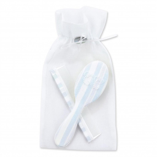 Brosse et peigne bleu ciel 