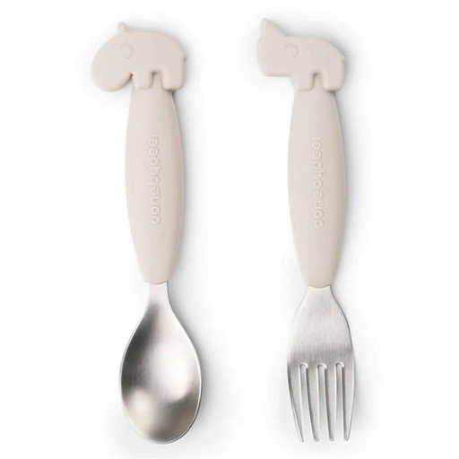 Cutlery set easy-grip Deer friends sand 
