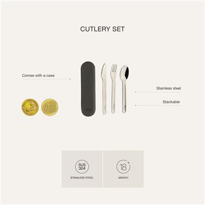 Set de couverts + boîte de rangement cherry 