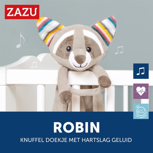 Babydekentje wasbeer grey 