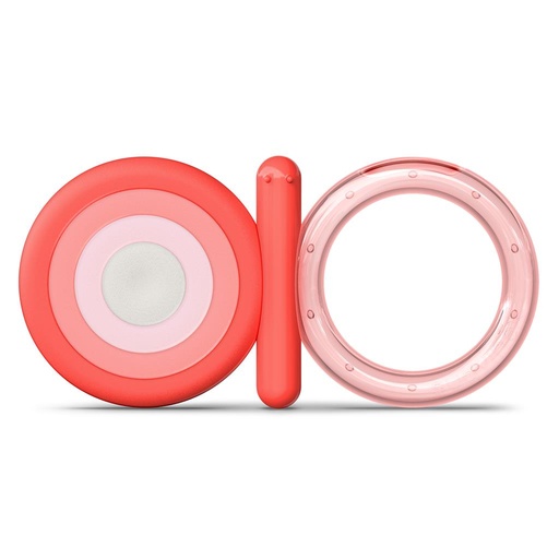 Teething ring rattle step 2 (silic.) pink