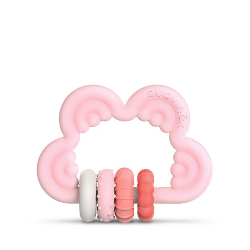 Teething ring rattle step 3 (sili.) pink