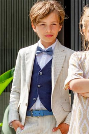 Blazer Basil Beige stripe navy 