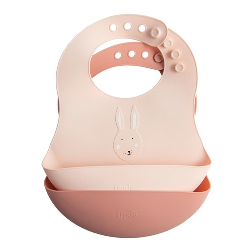 Bavoir en silicone (lot de 2) mrs rabbit